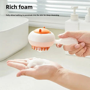Transform Bath Time with the Automatic Cleaning Pet Bath Brush