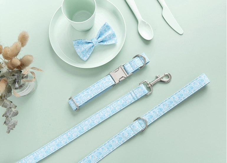 Paisley Pet Collar Leash Bow