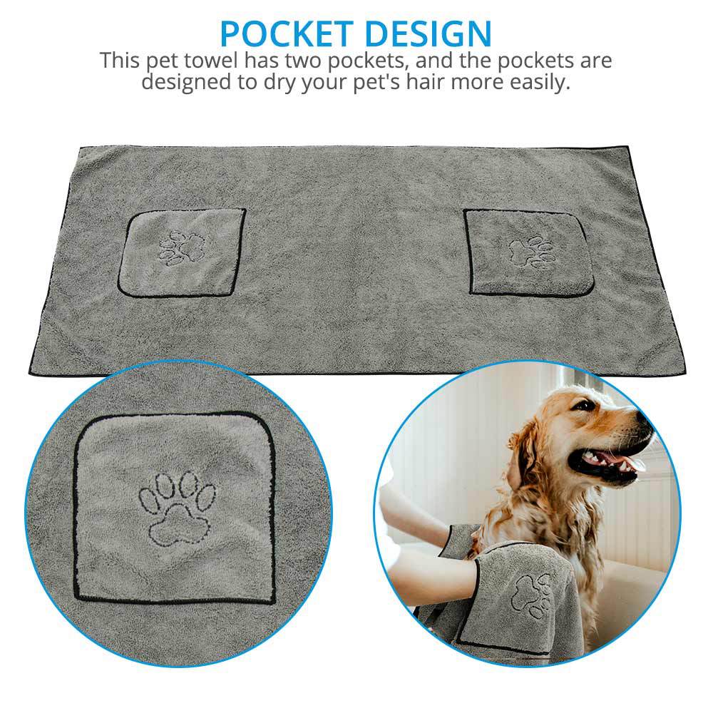 Super Absorbent Large Puppy Pet Dog Bathrobe Bath Towel