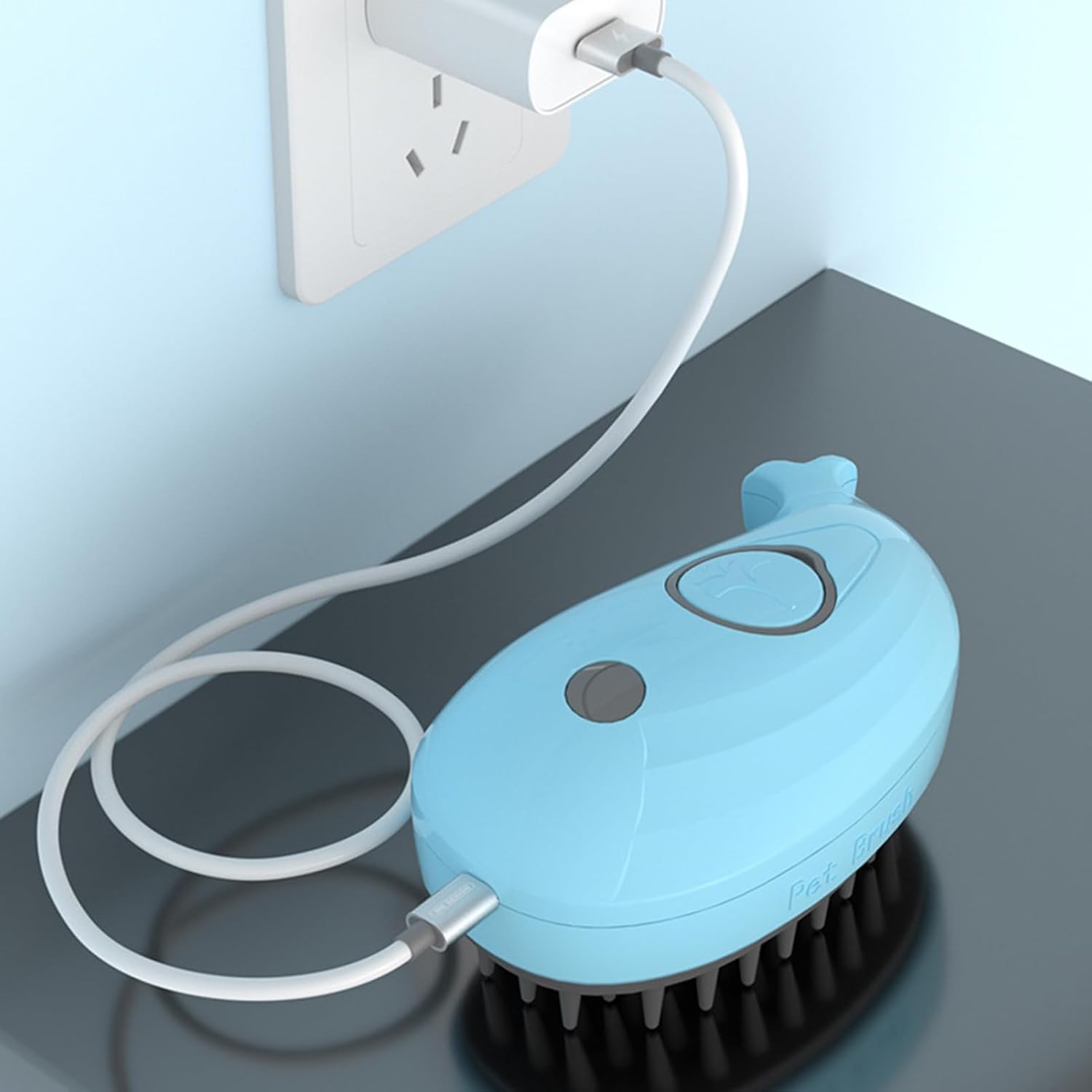 Steamy 3-in-1 Whale-Shaped Cat Steam Brush