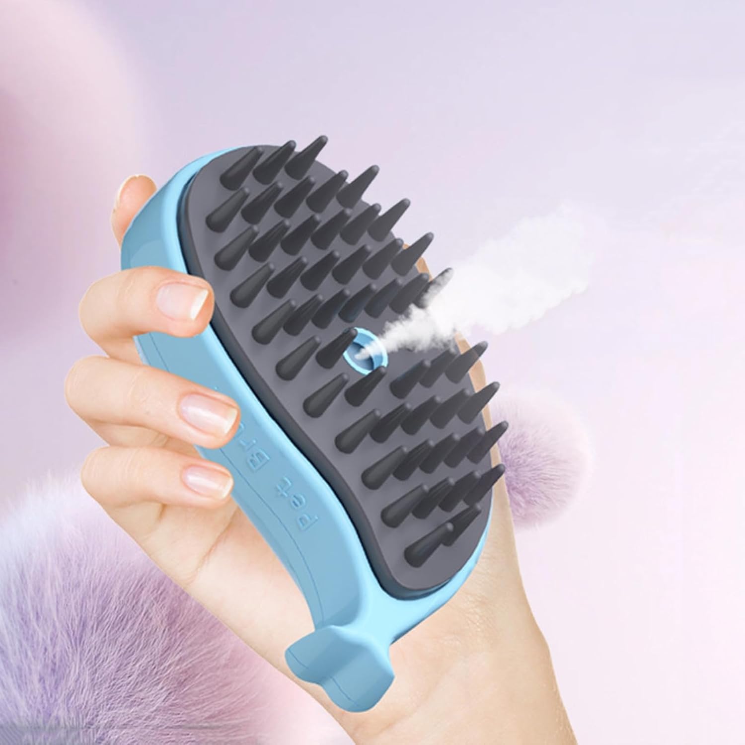 Steamy 3-in-1 Whale-Shaped Cat Steam Brush