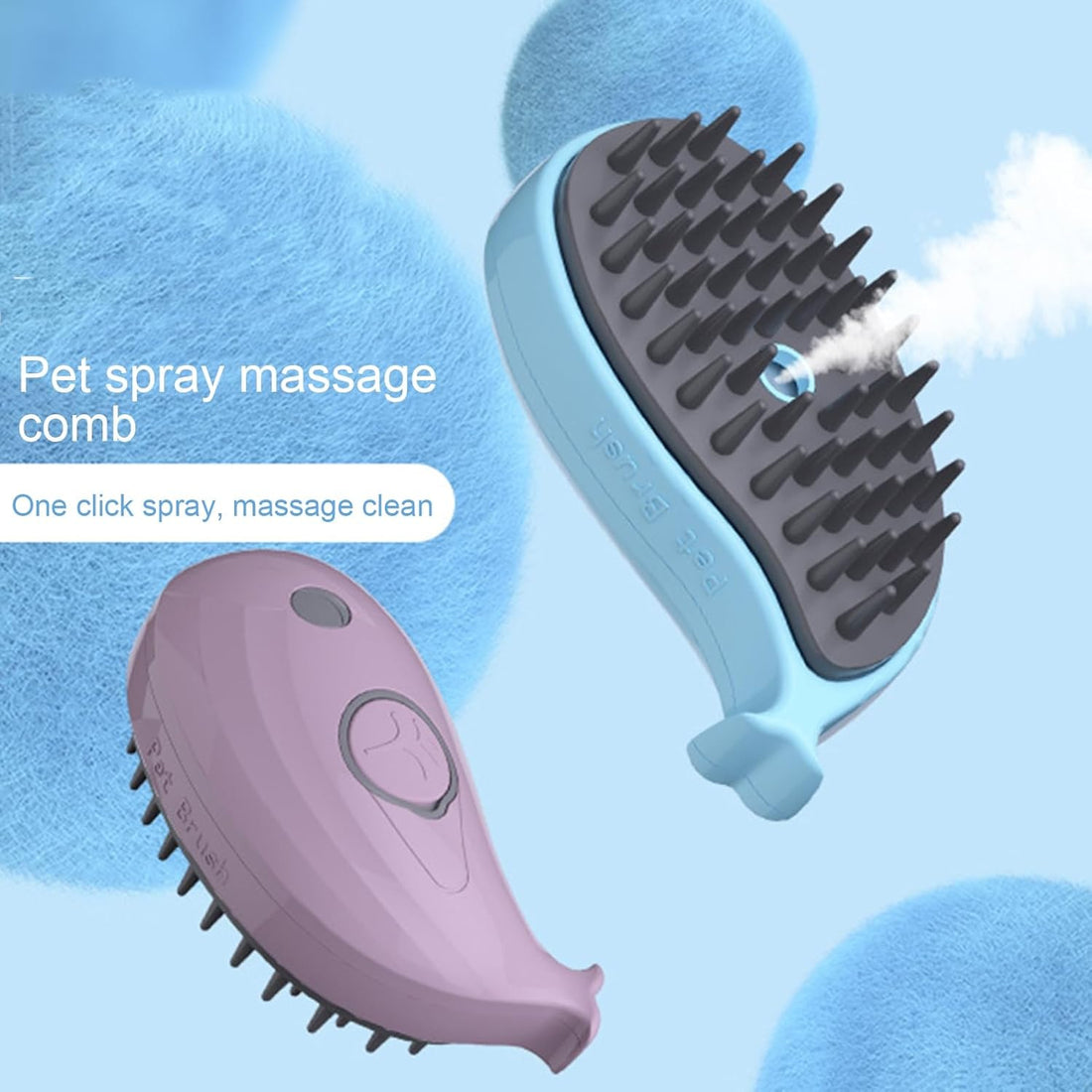 Steamy 3-in-1 Whale-Shaped Cat Steam Brush