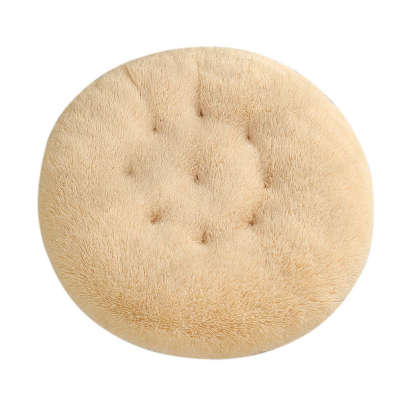 Round Plush Warm Sleep Pet Bed