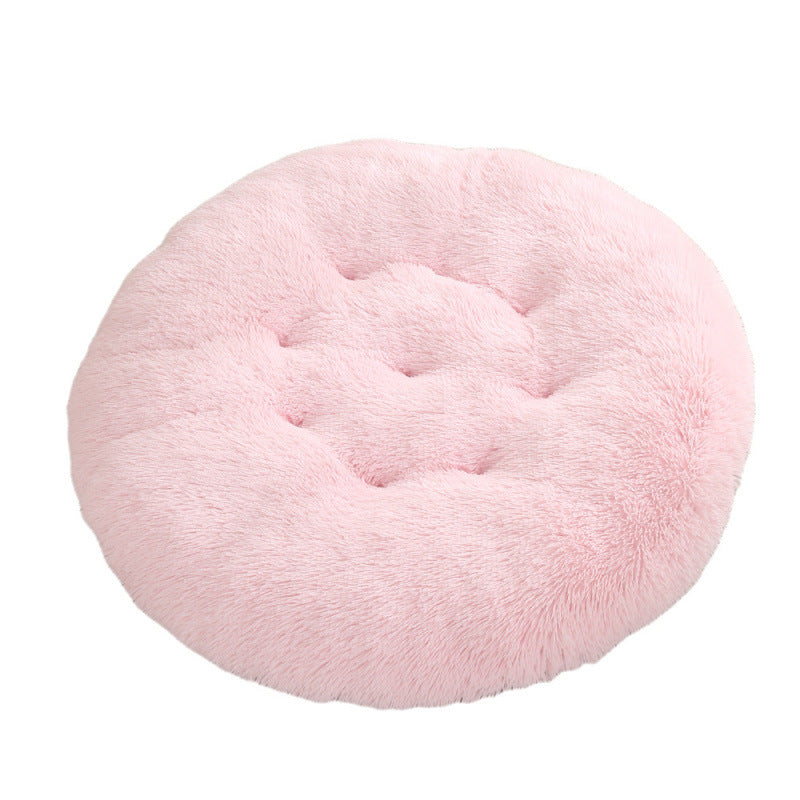 Round Plush Warm Sleep Pet Bed