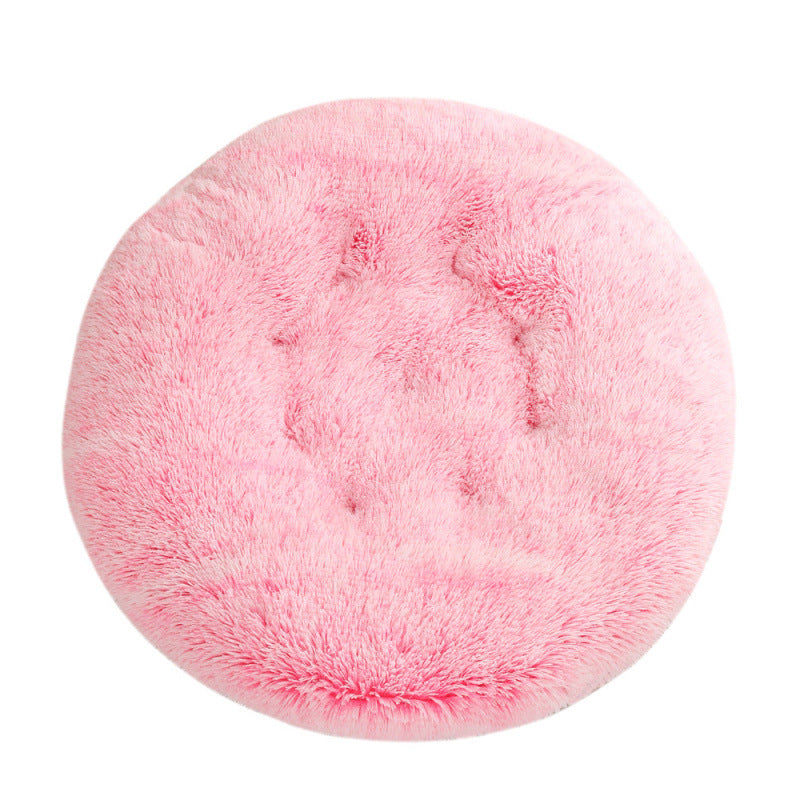 Round Plush Warm Sleep Pet Bed