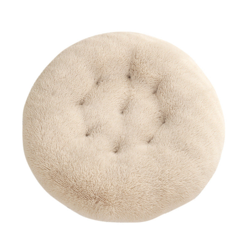 Round Plush Warm Sleep Pet Bed
