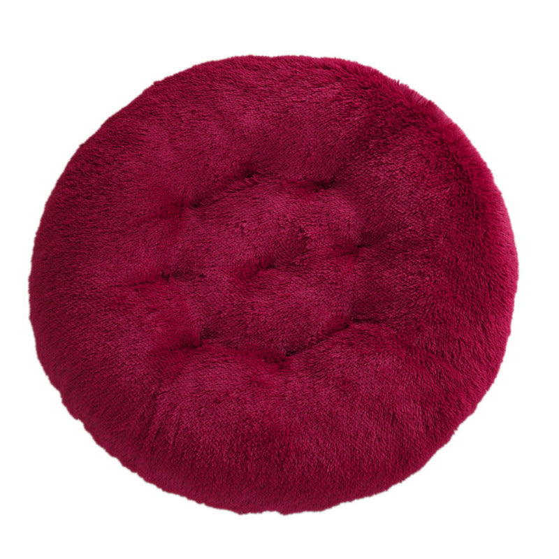 Round Plush Warm Sleep Pet Bed