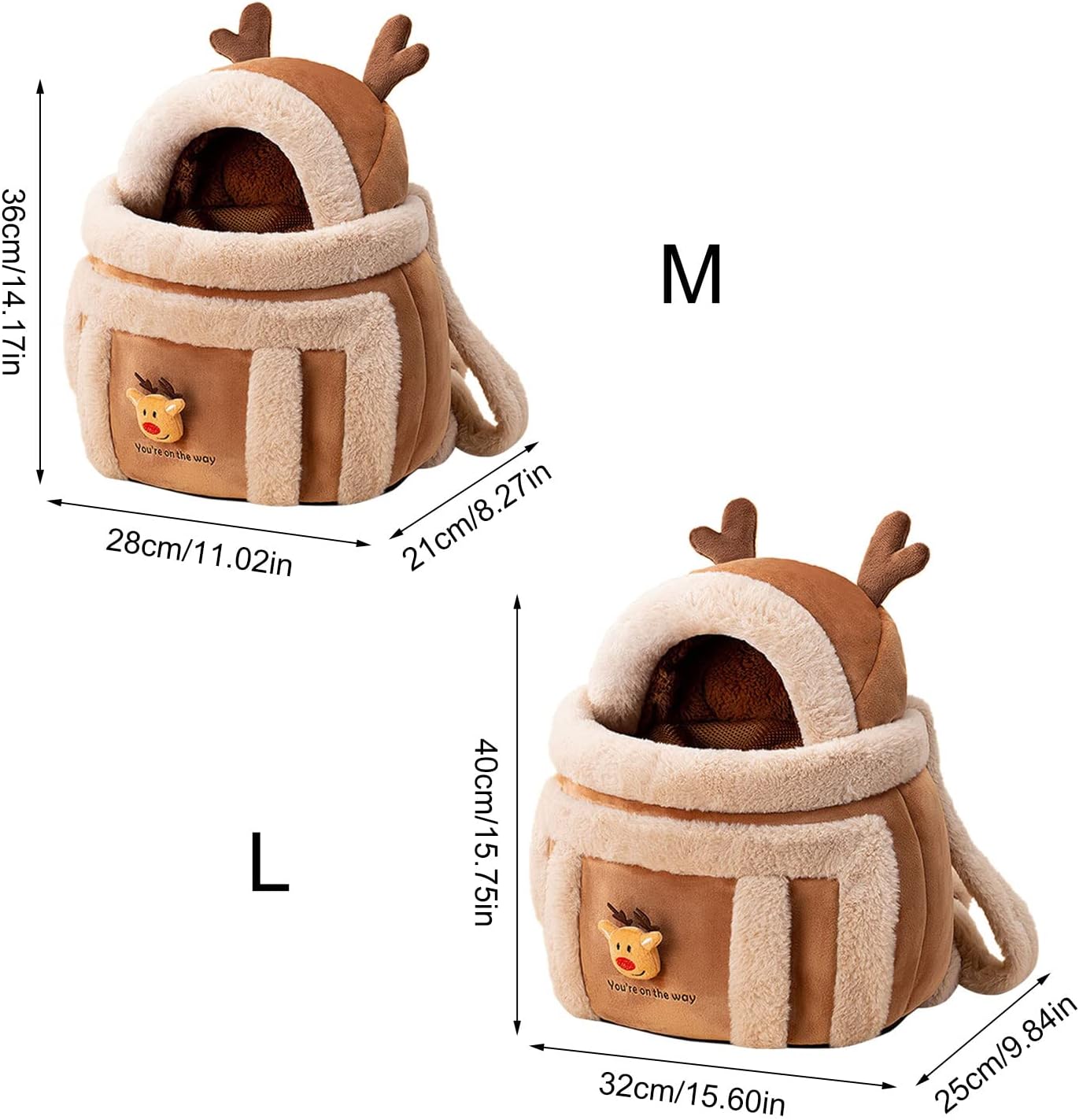 Outdoor Pet Carriers Plush Reindeer Bag