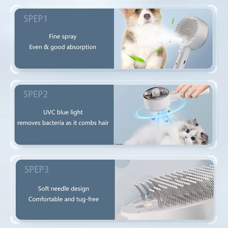 Pet Grooming 3 In 1 Electric Sprays Massage Combs