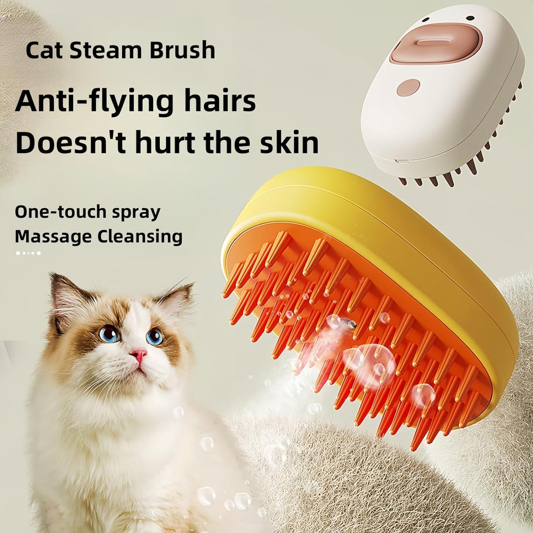Pet Silicone Steam Brush
