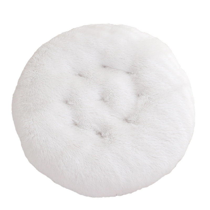 Round Plush Warm Sleep Pet Bed