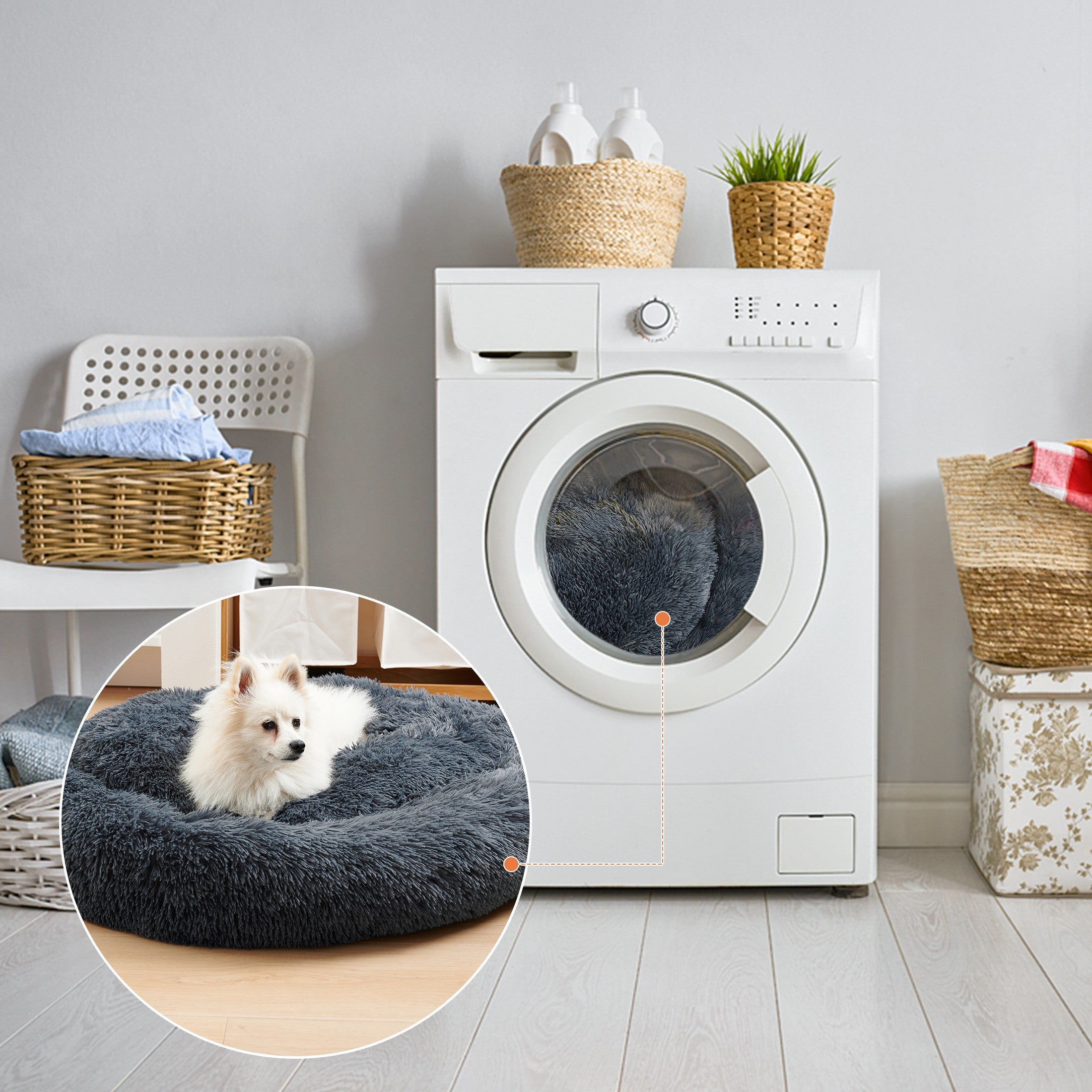 Washable Round Soft Pet Bed
