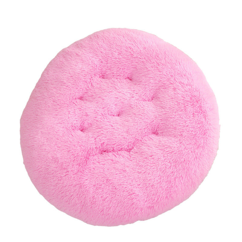 Round Plush Warm Sleep Pet Bed