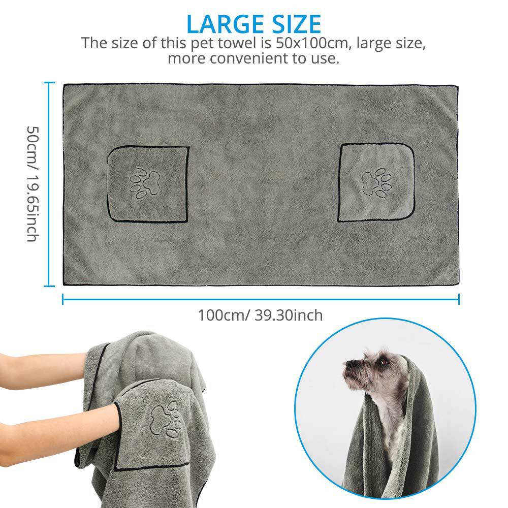 Super Absorbent Large Puppy Pet Dog Bathrobe Bath Towel