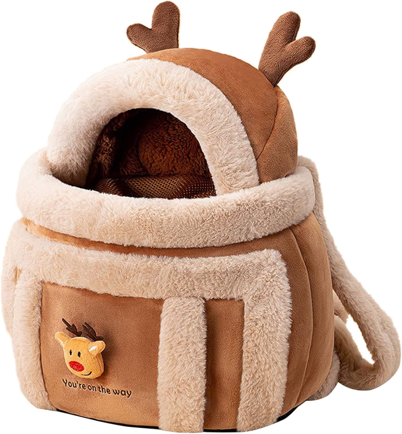 Outdoor Pet Carriers Plush Reindeer Bag