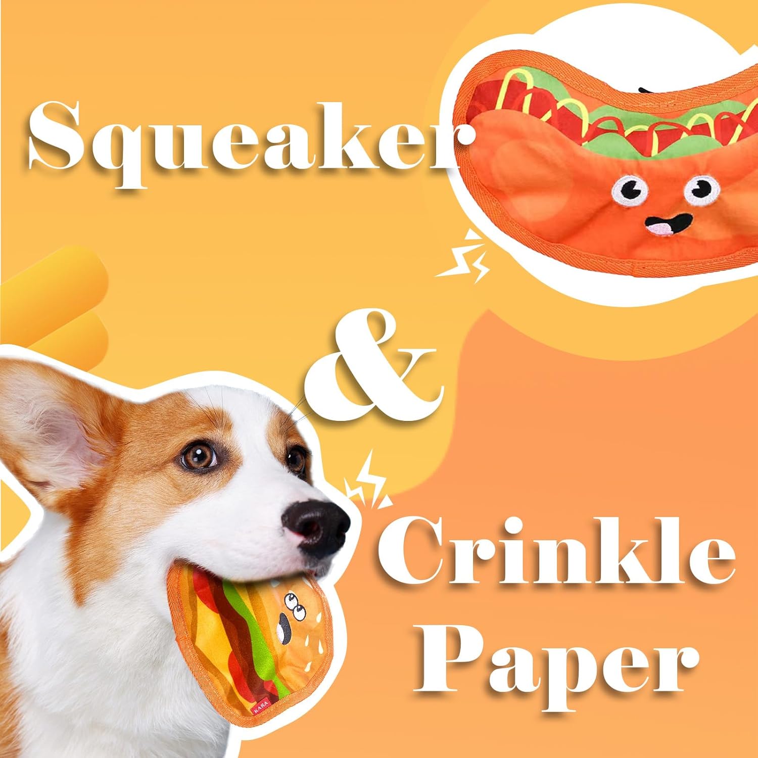 Crinkle Dog Squeaky Toys