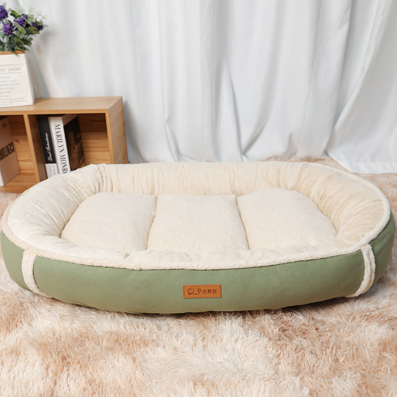 Linen Round Nest Non-slip Pet Bed