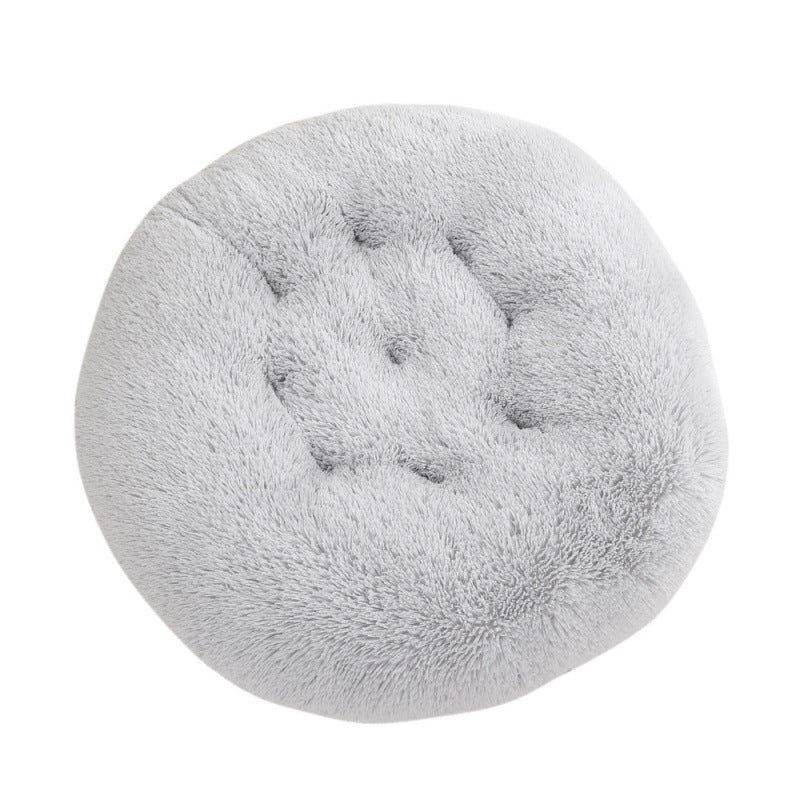 Round Plush Warm Sleep Pet Bed