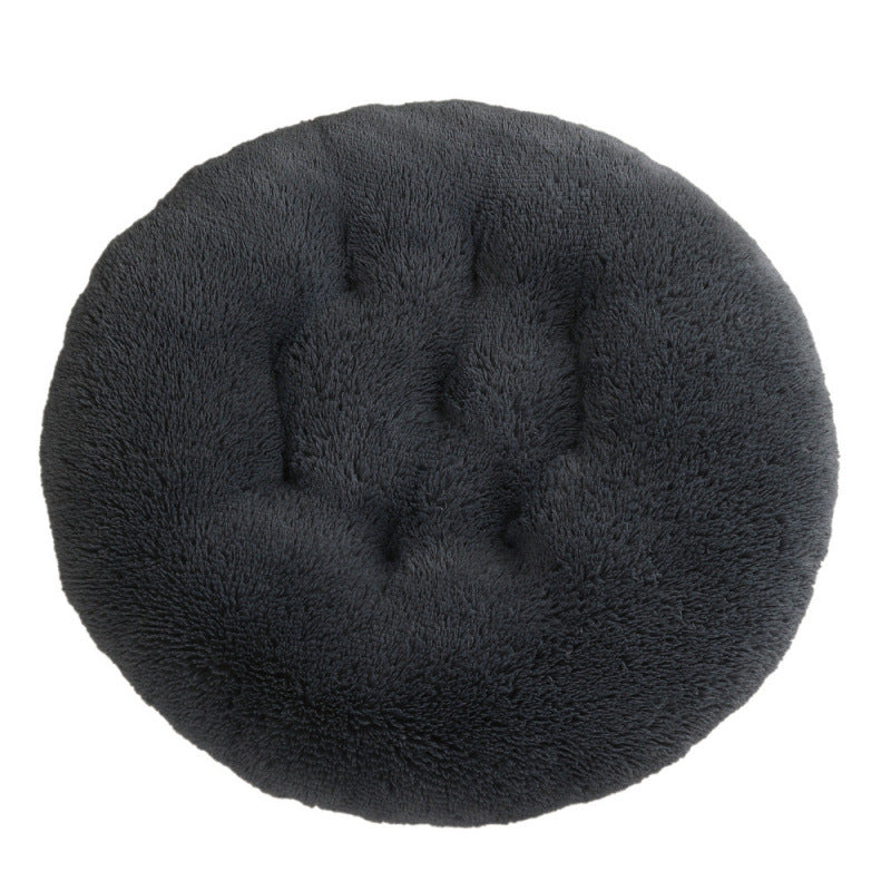 Round Plush Warm Sleep Pet Bed
