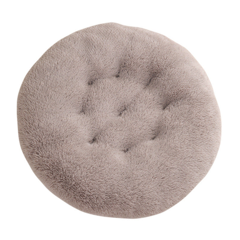 Round Plush Warm Sleep Pet Bed