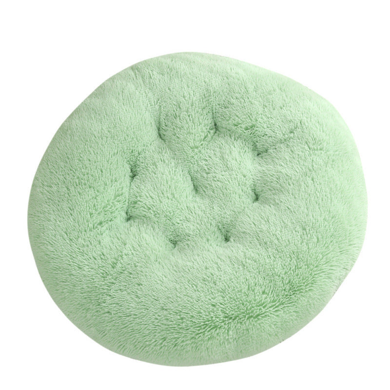 Round Plush Warm Sleep Pet Bed