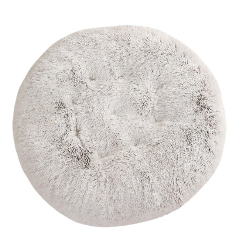 Round Plush Warm Sleep Pet Bed
